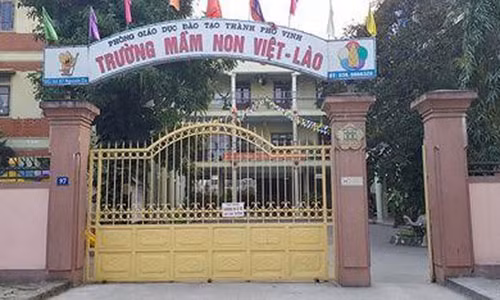 Trường mầm non Việt - Lào nơi xảy ra sự việc.