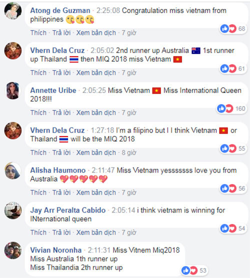 Hương Giang được fans quốc tế dự đoán đăng quang.