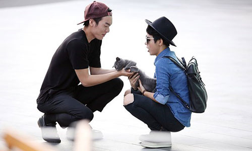 Vũ Cát Tường và bạn trai .