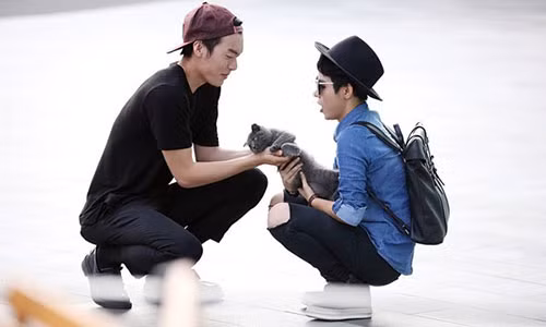 Vũ Cát Tường và bạn trai .