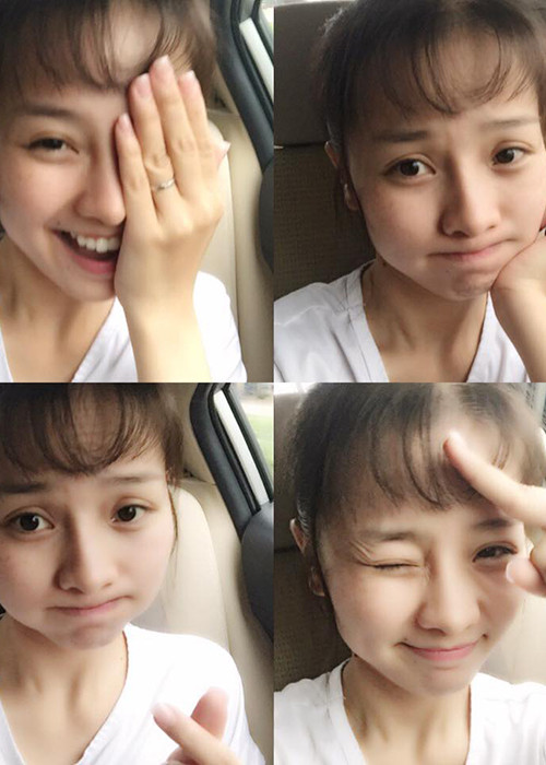 Khánh Hiền “Tôi thấy hoa vàng trên cỏ xanh” khoe mái tóc mới.