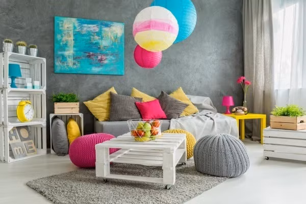 Không cần sơn lại toàn bộ căn phòng, chỉ cần chọn màu sơn tường để tạo nên bức tranh treo tường, điểm nhấn nghệ thuật cho không gian.