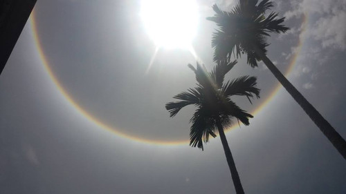 Quầng mặt trời xuất hiện là biểu hiện thời tiết đang diễn ra tại địa phương khá tốt, trời không mưa, khô ráo, có nắng to.