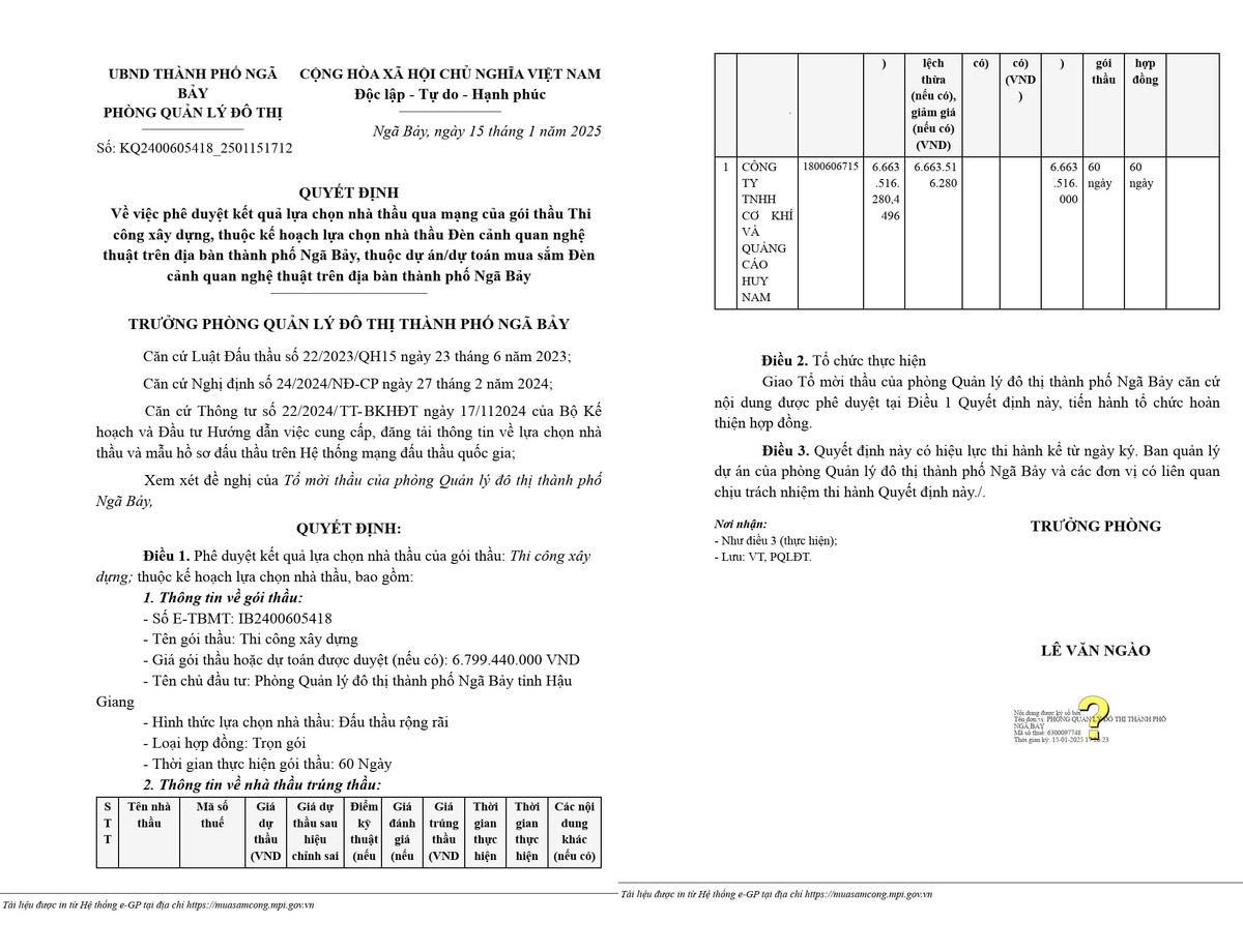 Trúng gói thầu 6 tỷ tại Hậu Giang năng lực Cty Huy Nam ra sao? Trung goi thau 6 ty tai Hau Giang nang luc Cty Huy Nam ra sao?
