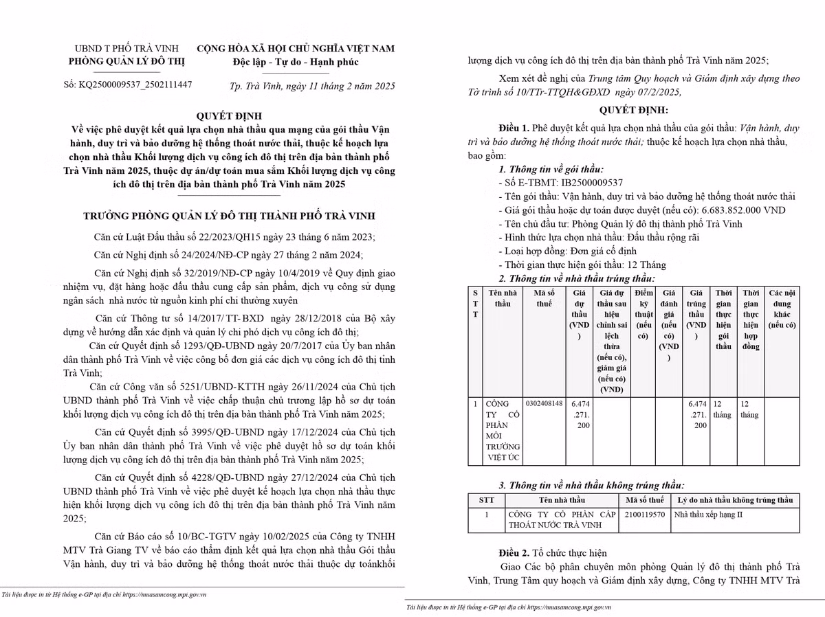 Tra Vinh: Nang luc nha thau trung goi van hanh bao duong he thong thoat nuoc thai-Hinh-2