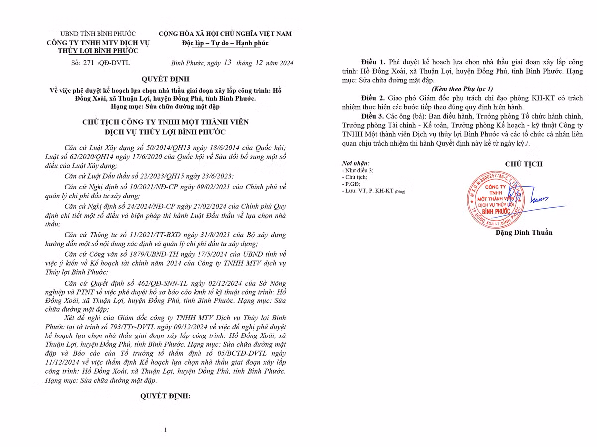 Binh Phuoc: Cty Tan Hoang Minh trung goi thau sua chua mat dap Ho Dong Xoai-Hinh-2