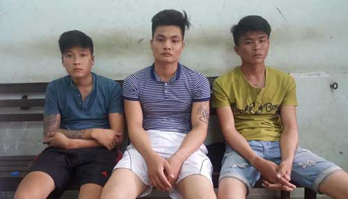 3 nghi can đánh chết người vừa bị lực lượng Công an bắt giữ.