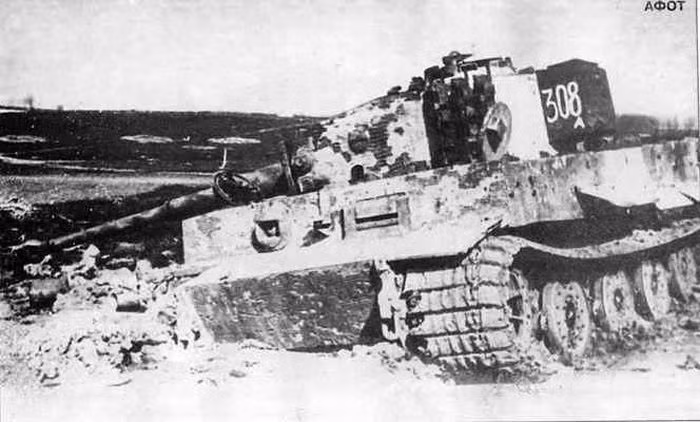Xe tăng hạng nặng Tiger I bị hủy diệt.