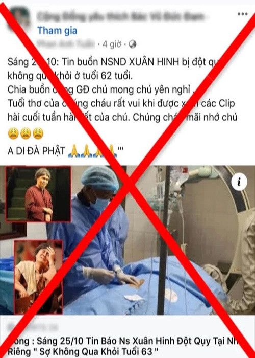 Đã có rất nhiều sao Việt bị đồn qua đời. Trường hợp mới nhất là nghệ sĩ Xuân Hinh. Khi hay tin chính mình ra đi, Xuân Hinh rất bức xúc. Ảnh: Giao thông