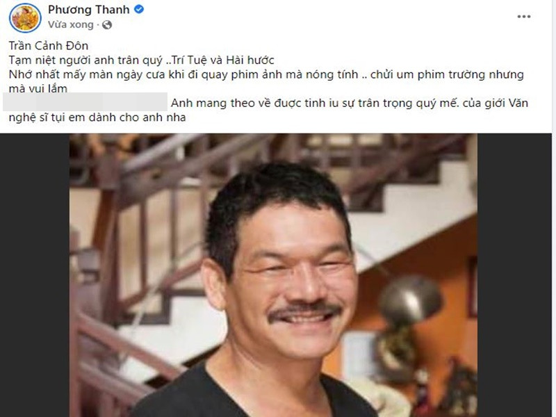 Ca sĩ Phương Thanh nhớ những ngày quay phim cùng đạo diễn Trần Cảnh Đôn.