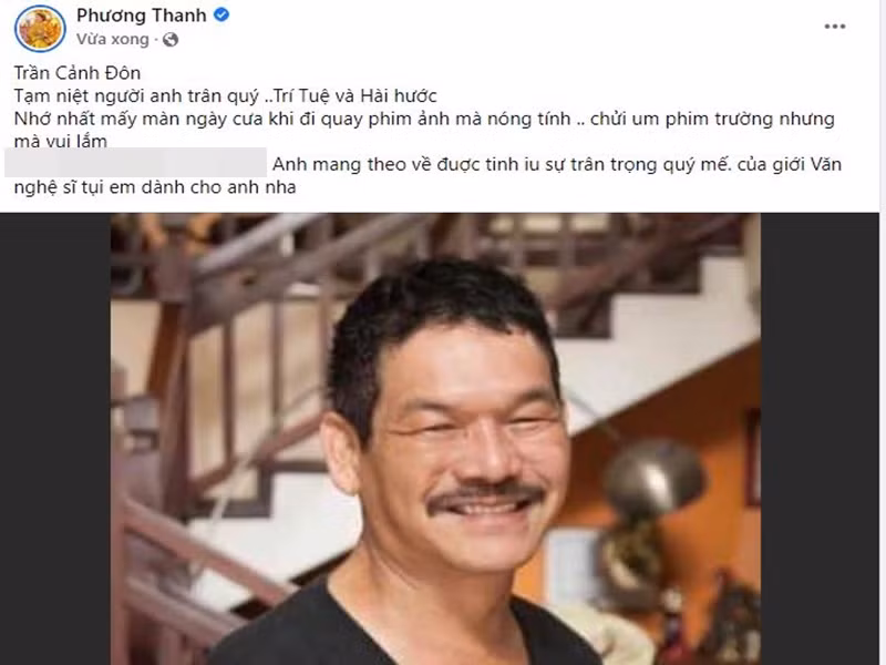 Ca sĩ Phương Thanh nhớ những ngày quay phim cùng đạo diễn Trần Cảnh Đôn.