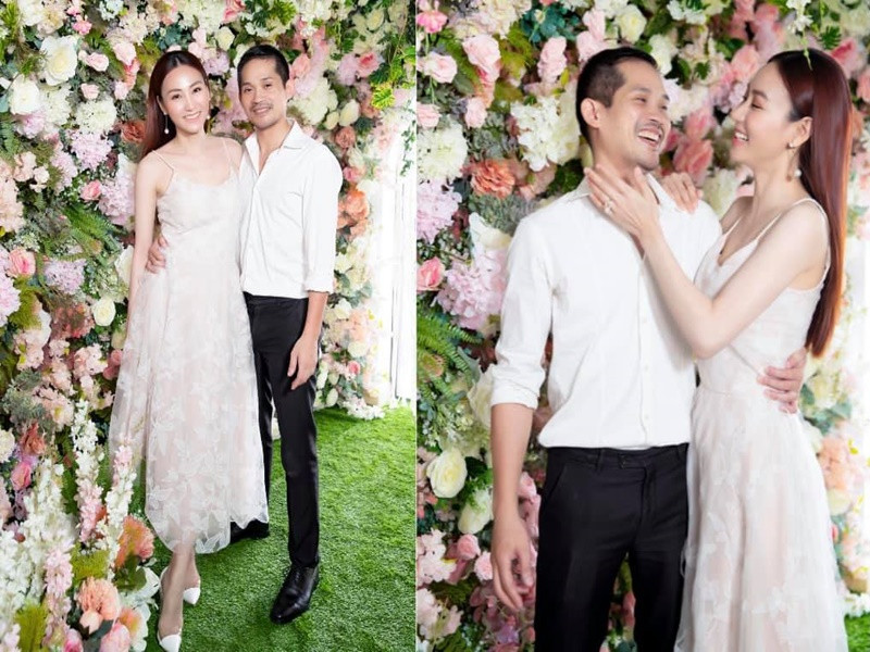 Đầu năm 2015, Ngân Khánh lên xe hoa cùng Đỗ Thiếu Quân. Ông xã của nữ diễn viên là một doanh nhân Việt kiều Hà Lan. Ảnh: FB Ngân Khánh