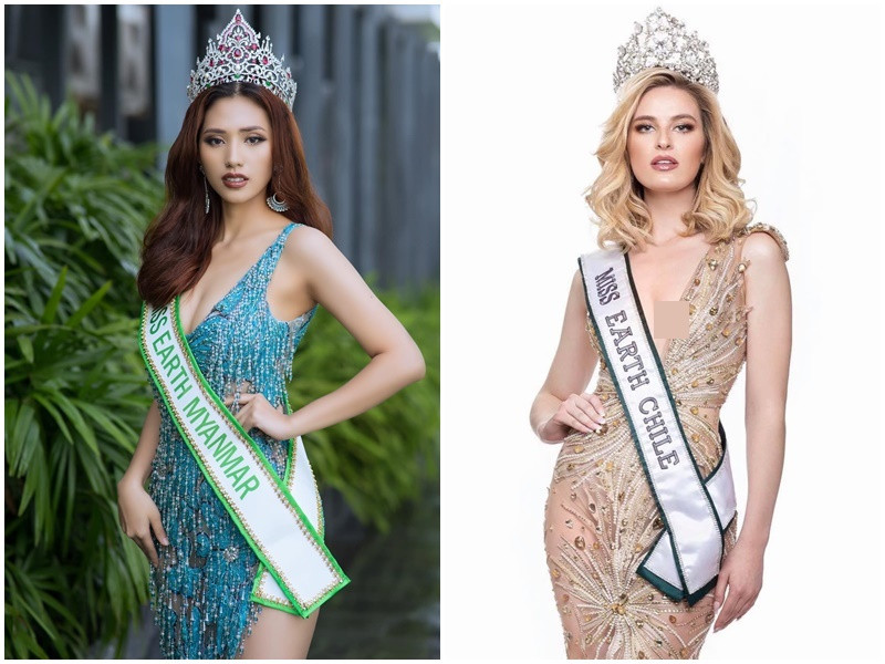 Linn Htet Htet Kyaw đến từ Myanmar năm nay 22 tuổi, là sinh viên ngành kỹ sư phần mềm. Đại diện Chile - Romina Denecken van der Veen 20 tuổi, là sinh viên ngành thiết kế thời trang và marketing.