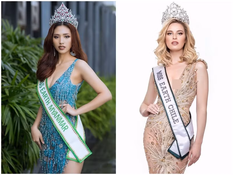 Linn Htet Htet Kyaw đến từ Myanmar năm nay 22 tuổi, là sinh viên ngành kỹ sư phần mềm. Đại diện Chile - Romina Denecken van der Veen 20 tuổi, là sinh viên ngành thiết kế thời trang và marketing.