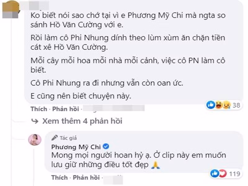 Phương Mỹ Chi không đôi co mà bình luận nhẹ nhàng: "Mong mọi người hoan hỷ ạ. Ở clip này em muốn lưu giữ những điều tốt đẹp". Ảnh: Vietnamnet
