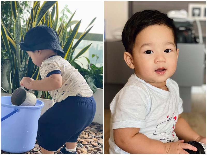 Bé Liam - con trai thứ hai của Thu Thảo rất kháu khỉnh. Thu Thảo cho biết, cậu con trai cưng rất bám mẹ. Ảnh: FB Thu Thảo