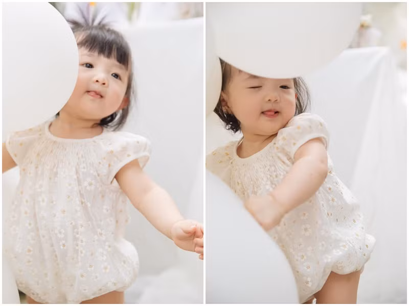 Cô nhóc có nhiều biểu cảm đáng yêu như thường thấy.