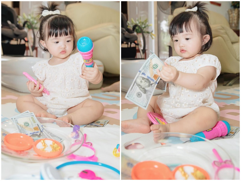  Đông Nhi chia sẻ hình ảnh con gái lựa chọn món đồ hé lộ nghề nghiệp tương lai.