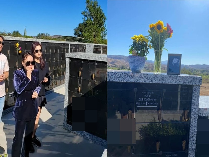 Sau khi trao tro cốt Phi Nhung cho gia đình của cố ca sĩ ở Mỹ, Việt Hương đến thăm mộ nghệ sĩ Chí Tài. Trước mộ phần của đàn anh, cô cho biết lý do đích thân ôm tro cốt cố ca sĩ Phi Nhung về Mỹ. Việt Hương nói: “Em là người lo cho anh, đưa anh về. Chắc em cũng là người nghệ sĩ cuối cùng diễn với anh, quay quảng cáo cuối cùng anh, rồi lo quần áo cho anh, đem anh ra sân bay. Khi anh về Mỹ một mình, em nghĩ anh là đàn ông nên sẽ đi một mình được. Hôm nay em đưa Phi Nhung về. Phi Nhung là phụ nữ, phụ nữ đi một mình rất tội. Phi Nhung về là tro cốt nên em đã đích thân đưa cô ấy về. Em nghĩ nếu anh còn sống, anh cũng muốn em làm điều này”. Ảnh: Yan