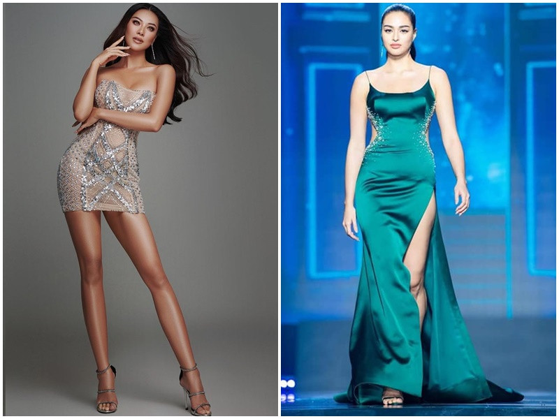 Anchilee cao 1m83, có số đo 3 vòng 98-72-88 cm. Kim Duyên cao 1m73, có số đo 3 vòng 90-63-93 cm.