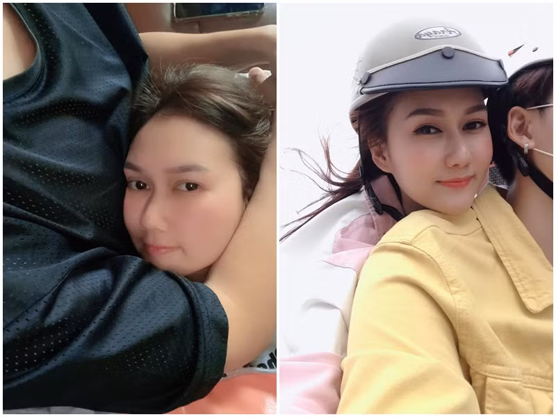 Nữ diễn viên tựa vai, nằm trong lòng bạn trai kém tuổi. Ảnh: FB Hương Giang
