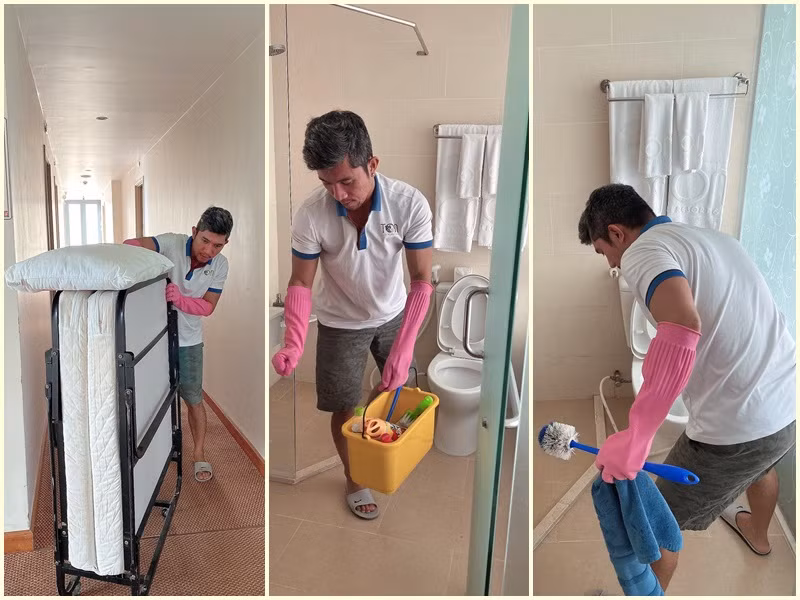 Trước đó, nam nhạc sĩ cho biết, anh đã dọn vệ sinh, làm bảo vệ cho khách sạn để được ở miễn phí. Ảnh: Vietnamnet