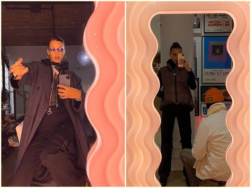 Siêu mẫu Bella Hadid cũng sử dụng chiếc gương trăm triệu theo trào lưu. Ảnh: Sức khỏe đời sống