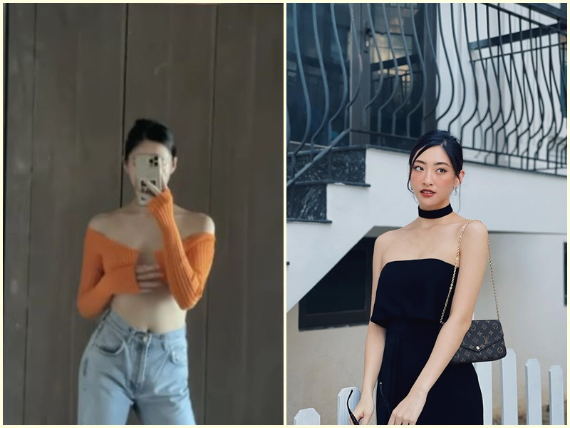 Mới đây, Hoa hậu Lương Thùy Linh đăng tải khoảnh khắc gợi cảm khi diện áo cài khuy hờ hững. Ảnh: Saostar, FB Lương Thùy Linh