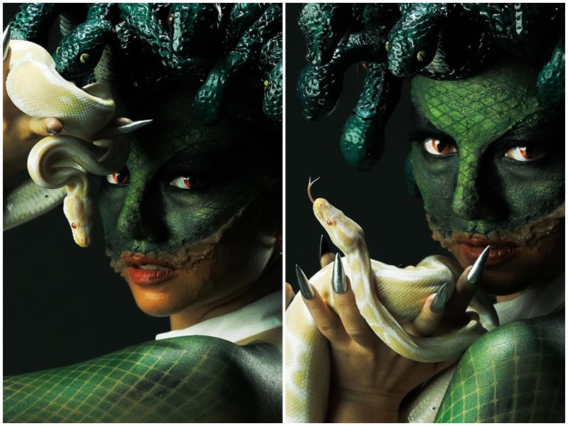 Trước quái vật Medusa, Băng Di hóa thân không ít nhân vật vào mùa Halloween.