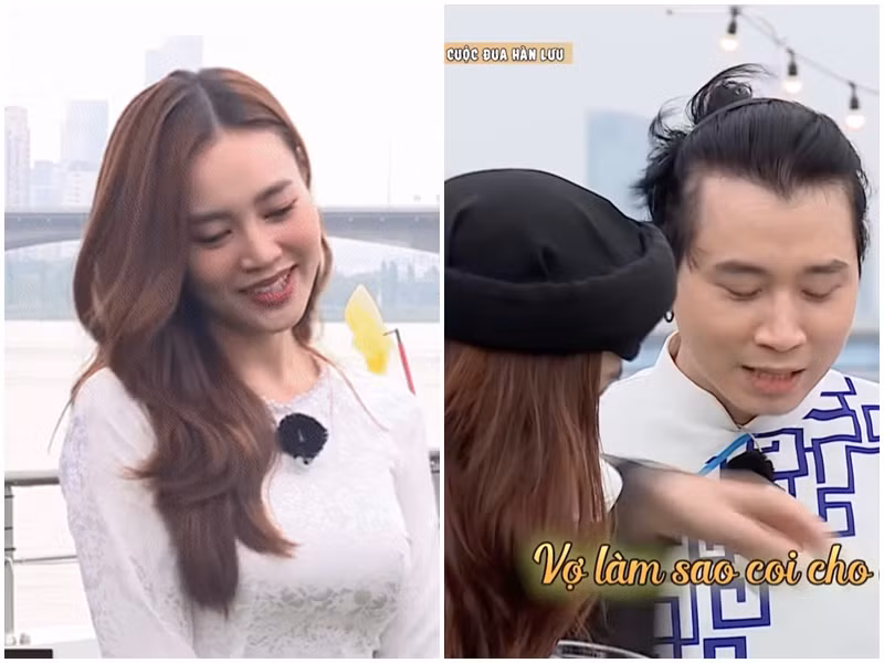 Trong tập 5 Running Man Vietnam vừa lên sóng, Ninh Dương Lan Ngọc bất ngờ gọi rapper Karik là “chồng”. Phía Karik còn “hùa” với Lan Ngọc, gọi cô là “vợ”. Màn tương tác của Lan Ngọc và Karik gây chú ý. Ảnh: Thương hiệu và pháp luật