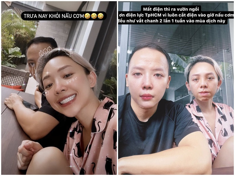 Vợ chồng Tóc Tiên chưa có dự định sinh con vì cuộc sống của hai người hiện rất vui vẻ, bình yên. Ảnh: FB Tóc Tiên