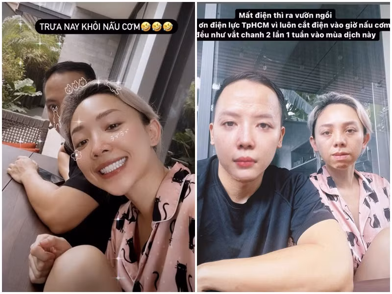 Vợ chồng Tóc Tiên chưa có dự định sinh con vì cuộc sống của hai người hiện rất vui vẻ, bình yên. Ảnh: FB Tóc Tiên