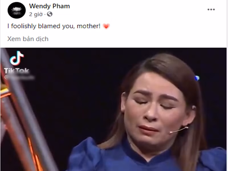 Wendy còn bày tỏ em đã rất ngốc nghếch khi từng đổ lỗi cho mẹ về việc mẹ thường xuyên xa nhà.