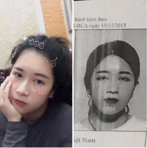 Bên ngoài nhan sắc rạng rỡ, mũi nhỏ cằm nhọn bao nhiêu thì đi chụp ảnh thẻ CCCD lại thành mặt vuông, mũi to thế này.