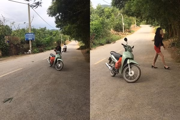 Hình ảnh một người phụ nữ khác vứt xe máy giữa đường rồi thản nhiên đứng nói chuyện điện thoại từng bị chỉ trích không thương tiếc.