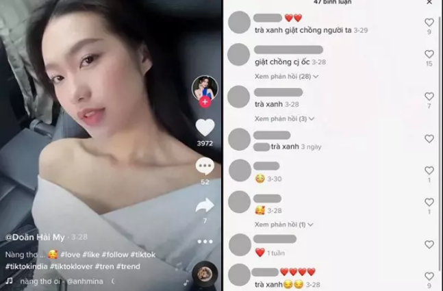 Mới đây, cư dân mạng bất ngờ khi người đẹp Doãn Hải My bị antifan đồng loạt gọi là "trà xanh" trên mạng xã hội. Cụm từ quen thuộc này ám chỉ Hải My là kẻ thứ ba chen vào một mối quan hệ, giật chồng người ta.