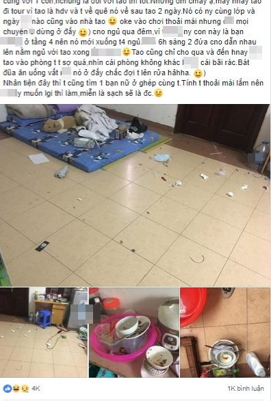 Trước đó, một bạn sinh viên đã chia sẻ câu chuyện bạn cùng phòng dẫn người yêu về ngủ lại làm dậy sóng MXH thời điểm đó.