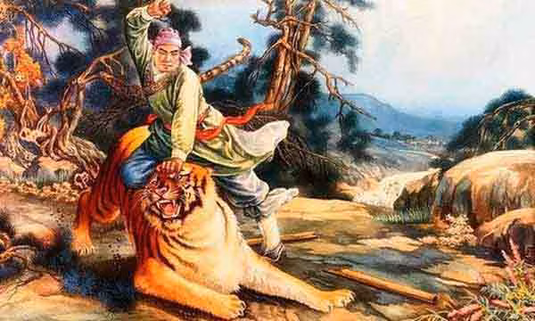 Ông làm con bù nhìn bằng rơm, cho mặc quần áo như người thật, đặt ở nơi hổ thường xuất hiện. Hổ đi qua thấy bù nhìn tưởng người, lao vào cắn xé. Vài lần, hổ không còn chú ý tới bù nhìn rơm nữa. Hôm đó, lúc chập tối, Phùng Hưng trát bùn khắp người đứng vào chỗ đặt bù nhìn rơm.