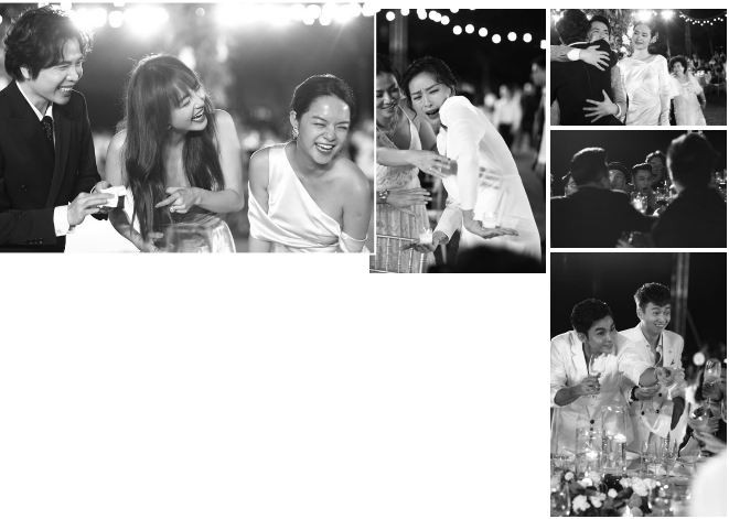 Dù quậy tưng bừng và mệt lử vì chơi tới bến trong đám cưới nhưng các nghệ sĩ đều rất thoải mái và ai cũng để lại những ấn tượng và đánh giá rất tốt về sự thành công của đám cưới. 