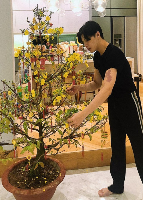 Nam ca sĩ thường chọn dịp lễ Tết để chia sẻ hình ảnh của mình trong biệt thự hơn 20 tỷ.