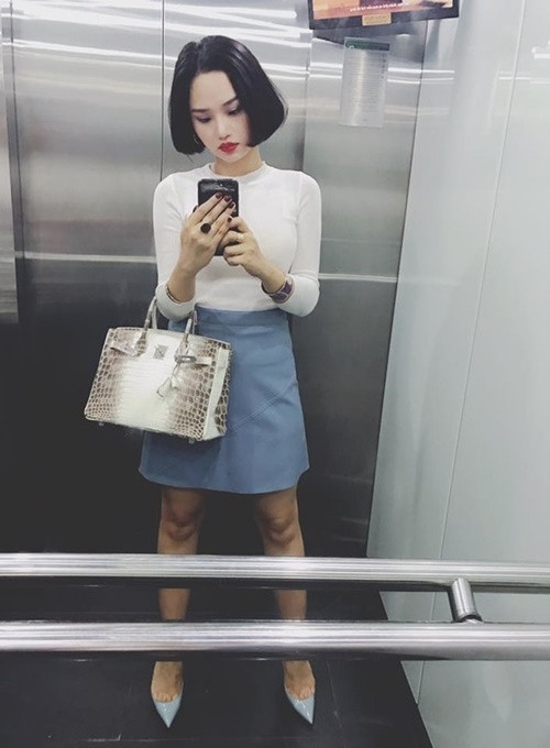 Miu Lê cũng từng khoe sở hữu túi Hermes bạch tạng. Ảnh: Thể Thao Văn Hoá.