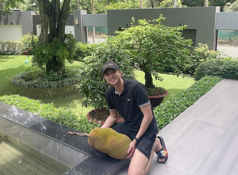 Quốc Trường trồng nhiều cây trái trong biệt thự. Anh chia sẻ trên Znews, anh tự tìm kiếm và sưu tầm các loại cây cổ thụ để tô điểm cho tổ ấm của mình.