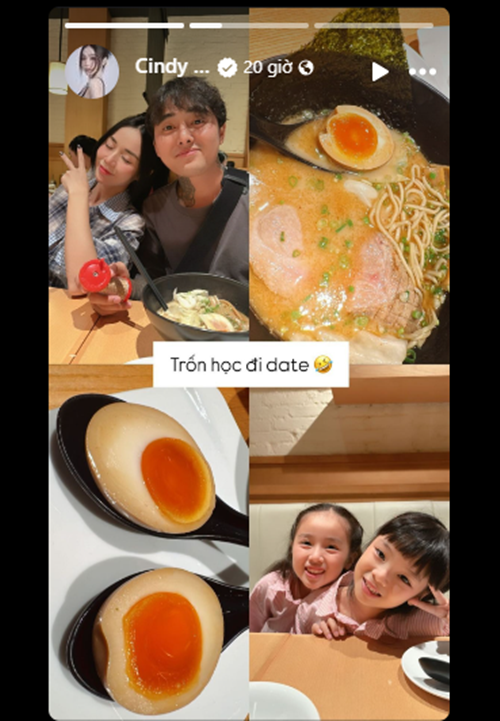 Bảo Ngọc và Đạt G đưa các con đi ăn nhân dịp Trung thu. Ảnh: FB Bảo Ngọc.