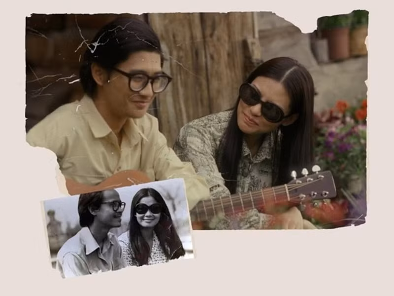 Chị đẹp còn đóng phim. Trong phim Em và Trịnh ra mắt năm 2022, Bùi Lan Hương vào vai Khánh Ly thời trẻ. Ảnh: VOV.