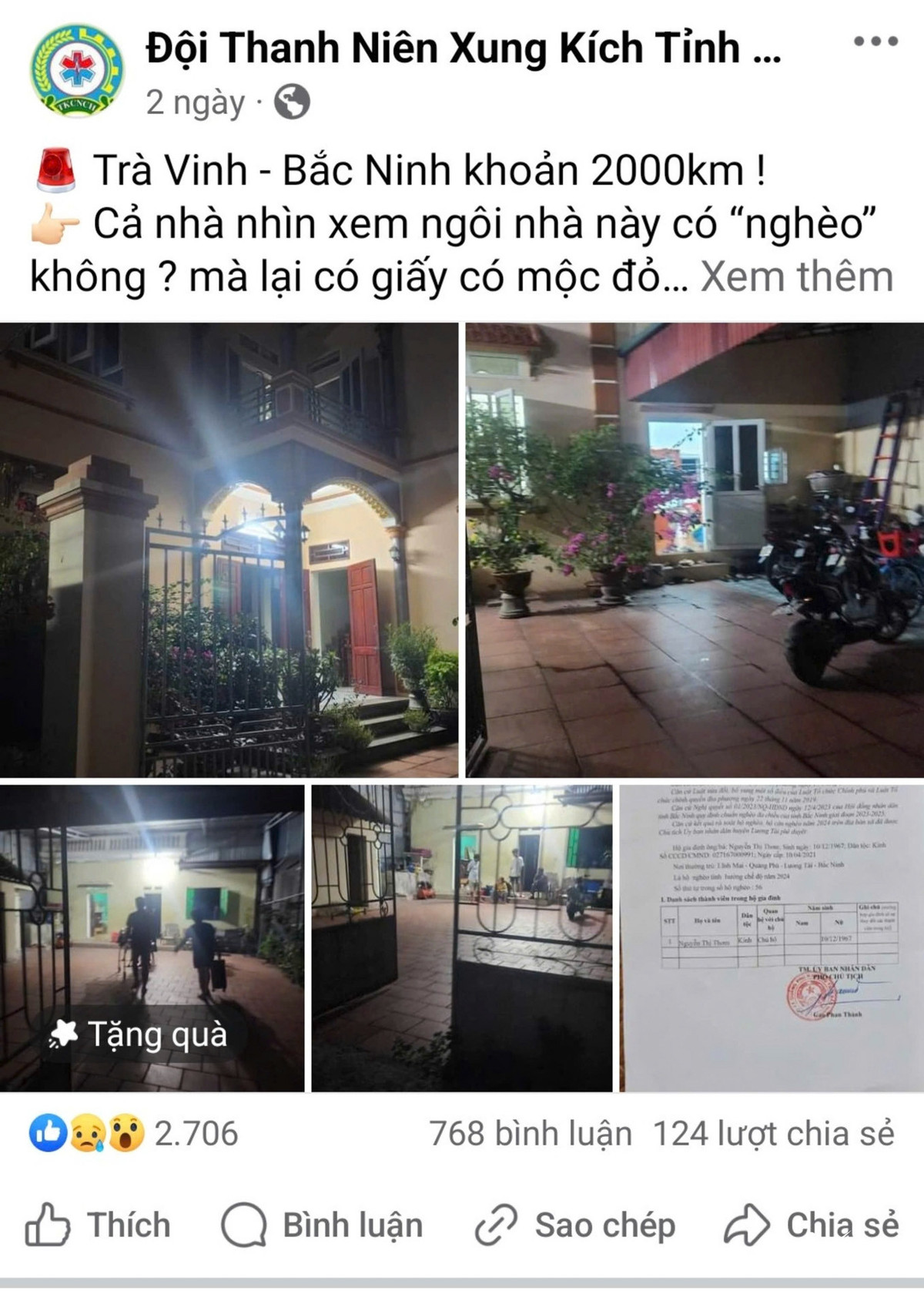 Xôn xao gia đình ở Bắc Ninh có nhà 2 tầng thuộc hộ nghèo Xon xao gia dinh o Bac Ninh co nha 2 tang thuoc ho ngheo