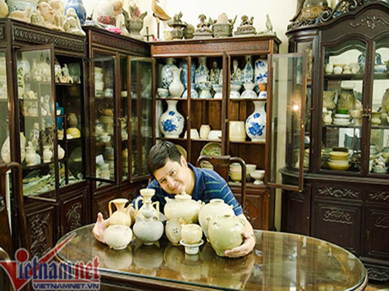 Chí Trung đặc biệt yêu thích đồ gốm. Ảnh: Vietnamnet.