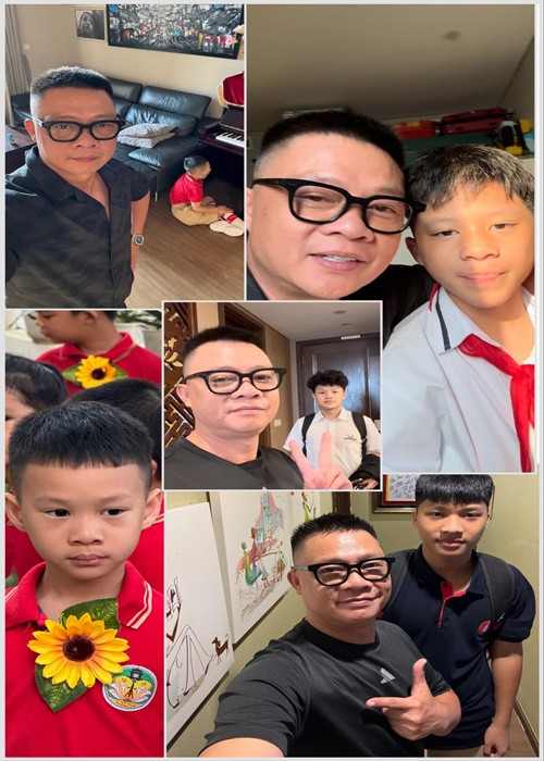 BTV Quang Minh nhắn nhủ các con ngày khai giảng: “Vậy là hôm nay các con chính thức bắt đầu một năm học mới. Năm nào bố cũng dặn dò, năm nào bố cũng treo thưởng để các con có động lực học tập. Bố chúc các con có một năm học mới nhiều niềm vui và thành tích tốt. Yêu lớp, yêu trường, tôn trọng thầy cô và trân quý bạn bè”. Ảnh: FB Quang Minh.