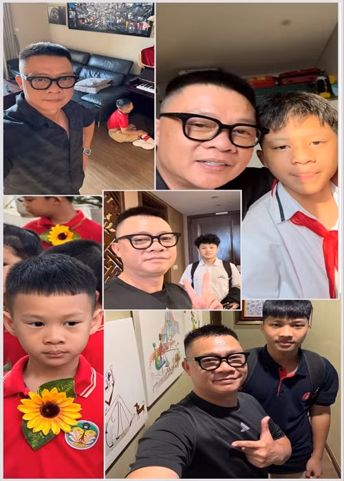 BTV Quang Minh nhắn nhủ các con ngày khai giảng: “Vậy là hôm nay các con chính thức bắt đầu một năm học mới. Năm nào bố cũng dặn dò, năm nào bố cũng treo thưởng để các con có động lực học tập. Bố chúc các con có một năm học mới nhiều niềm vui và thành tích tốt. Yêu lớp, yêu trường, tôn trọng thầy cô và trân quý bạn bè”. Ảnh: FB Quang Minh.