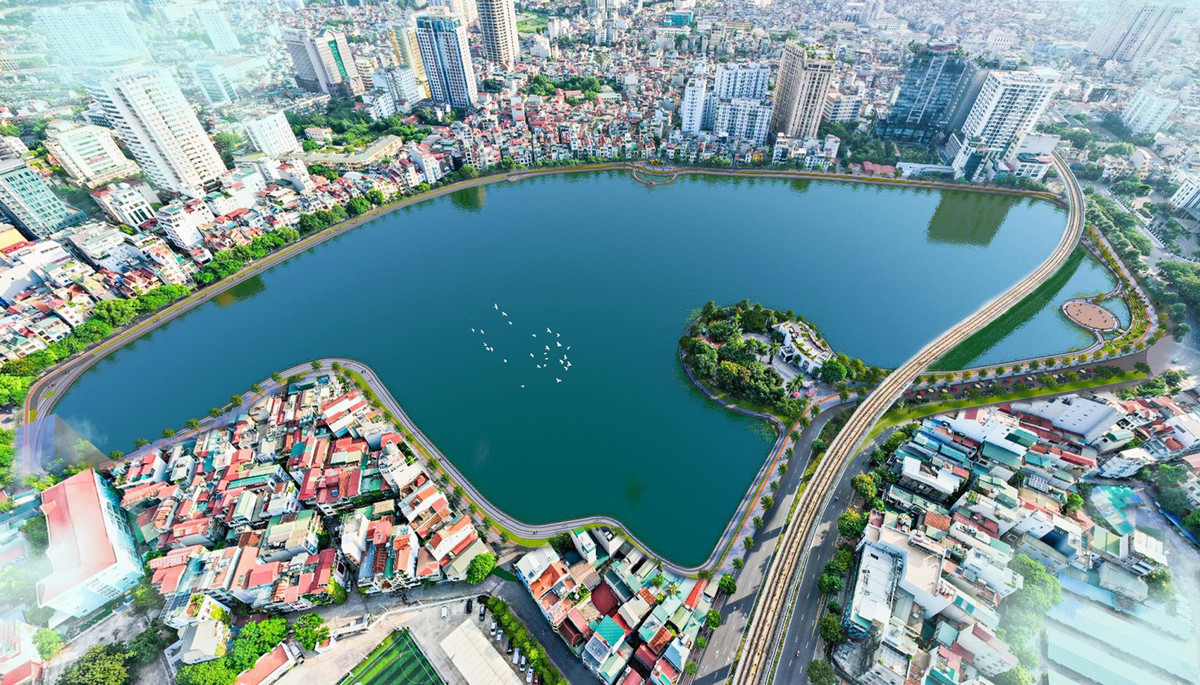 Phối cảnh hồ Hoàng Cầu sau khi hoàn thành cải tạo. Ảnh: Phòng Quản lý đô thị quận Đống Đa