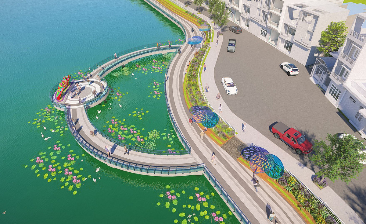 Theo thiết kế, hồ Hoàng Cầu sẽ được bổ sung điểm nhấn cảnh quan (sân khấu và khán đài ngoài trời) đua ra phía hồ bằng phương án sử dụng hệ dầm sàn bê tông cốt thép trên nền cọc bê tông cốt thép dự ứng lực, không làm thay đổi diện tích và dung tích mặt hồ.